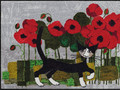 Rosina Wachtmeister Fussmatte Türvorleger Katze "Poppywalk" waschbar