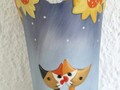 Rosina Wachtmeister Vase "Katze mit Sonnenblumen"