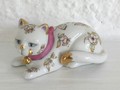 Kleine Katze Franklin Mint mit Sommervogel 10