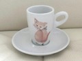 Espressotasse mit Katze, handbemalt