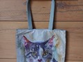 Schultertasche Katze Aquarell