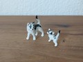 Miniatur Katze und Kätzchen weiss und schwarz