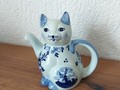 Teekrug Katze delftsblau
