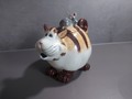 Theekrug dicke Katze mit Maus
