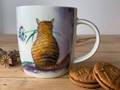 Alex Clark Tasse Katze Cat and Agapanthus