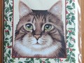 Weihnacht Klappkarte mit getiegerter Katze