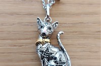 Halskette Silber mit wunderschönem Katzen-Anhänger 