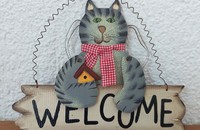 Türschild Katze "Welcome"