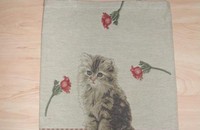Tasche mit Katze und Rosen