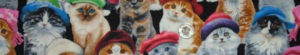 Tissu chats avec bonnets