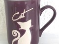 Tasse violet prune mit Katze 