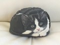 Fenster Stop Kissen schwarz-weisse Katze