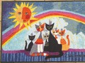 Rosina Wachtmeister Fussmatte Türvorleger Katzen "Sunny family" waschbar