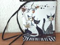 Rosina Wachtmeister Schultertäschchen Katzen "Sepia"