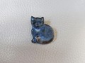 Brosche blaue Katze emailliert