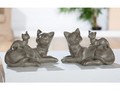 1 Katze Becky liegend mit Kätzchen links