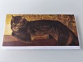 klappkarte Katze auf einer Brüstung von A. Steinlen 