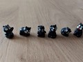 6 kleine Katzen schwarz miniatur