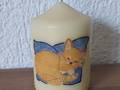 Handbemalte Katze mit rostroter Katze