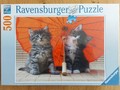 Ravensburger Puzzle 500 Katze - Kätzchen unterm Schirm