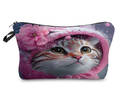 Kosmetiktäschchen Katze mit rosa Kappe