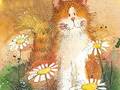 Alex Clark Untersetzer Katze Cat and Daisies