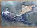 Kunst Postkarte Katzen Dédé Moser Friends