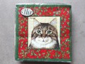 Kleine Servietten Weihnachts- Katzen rot