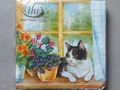 Servietten Katzen am Fenster