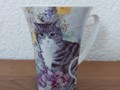 Tasse Katze mit Blumen