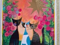 Rosina Wachtmeister Katzen Klappkarte Rosengarten