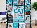 Kuschelige, weiche Flanelldecke turquois mit Katzen 