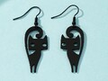 Ohrringe schwarze, stilisierte Katzen