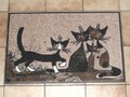 Rosina Wachtmeister Fussmatte Türvorleger Katzen "Serafino & Friends" waschbar 