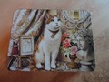 Rechteckige Blechdose "Schloss-Katze"