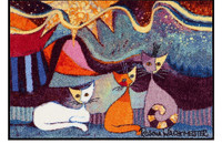 Rosina Wachtmeister Fussmatte Türvorleger Katzen "Le Onde" waschbar