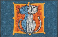 Teppich Fussmatte Türvorleger Katzen "Susi & Felix" waschbar