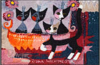 Rosina Wachtmeister Fussmatte Türvorleger Katzen "Mia Famiglia" waschbar