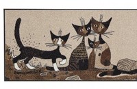Rosina Wachtmeister Teppich Läufer Katzen "Serafino & friends" waschbar