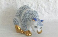 Kleine Katze Franklin Mint mit blau und Gold 9