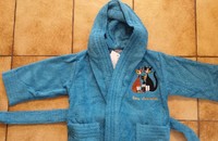 Rosina Wachtmeister Kinder Bademantel blau, Katzen