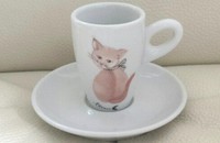 Espressotasse mit Katze, handbemalt