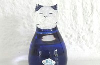 Katze aus Glas mit blau ART GLAS
