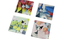 Rosina Wachtmeister 4 Untersetzer 2020 Katzen "Colori del paradiso"