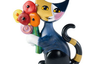Rosina Wachtmeister Katze 2008 "ANNABELLE avec fleurs"