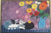 Rosina Wachtmeister Fussmatte Türvorleger Katzen "Sleep well" waschbar