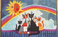 Rosina Wachtmeister Fussmatte Türvorleger Katzen "Sunny family" waschbar