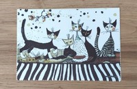Rosina Wachtmeister Brillenputztuch chats "Cats Sepia"