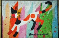 Rosina Wachtmeister Fussmatte Türvorleger Katze "Carnevale" waschbar