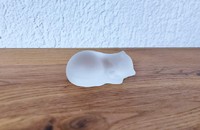 Kleine Katze vintage Franklin Mint aus satiniertem Glas 19